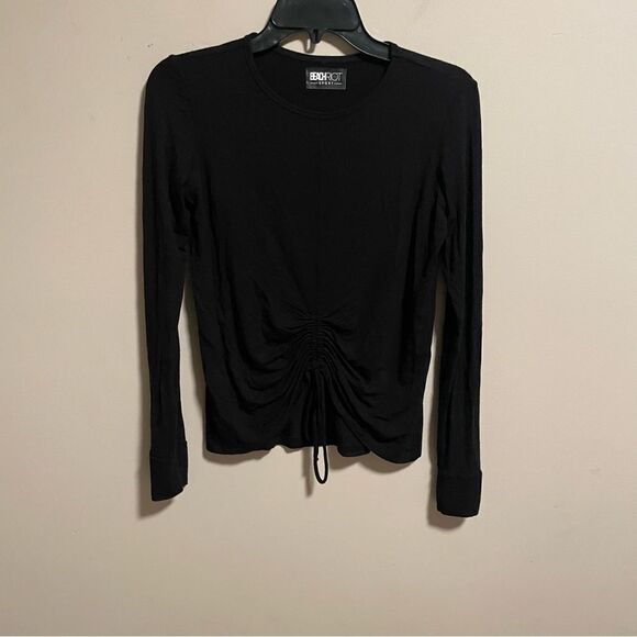 Beach Riot Cara Ruched Long Sleeve Top in Black- Size Small - Picture 2 of 7